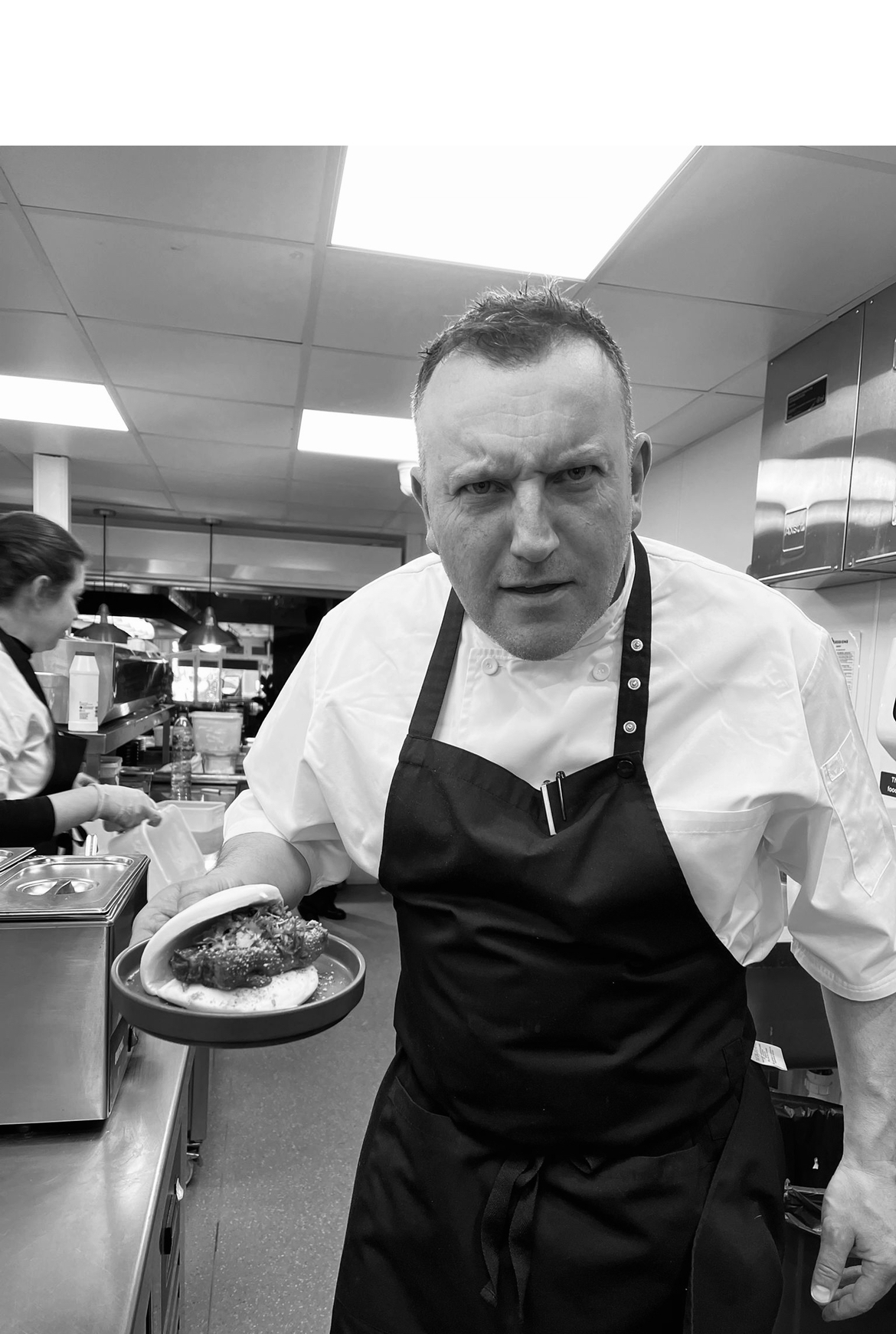 Mark developing a dish