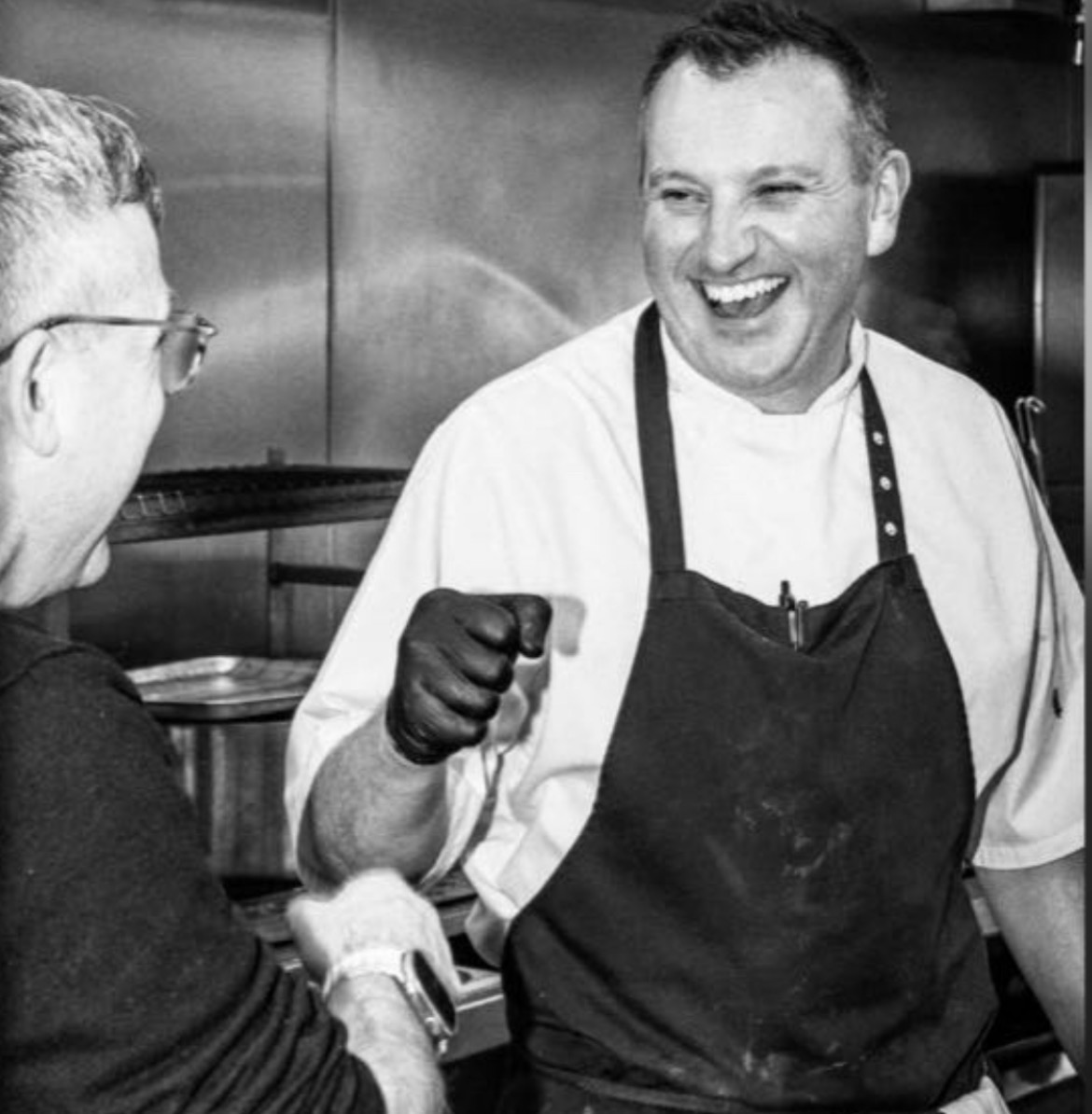 Mark Rush working in a professional kitchen